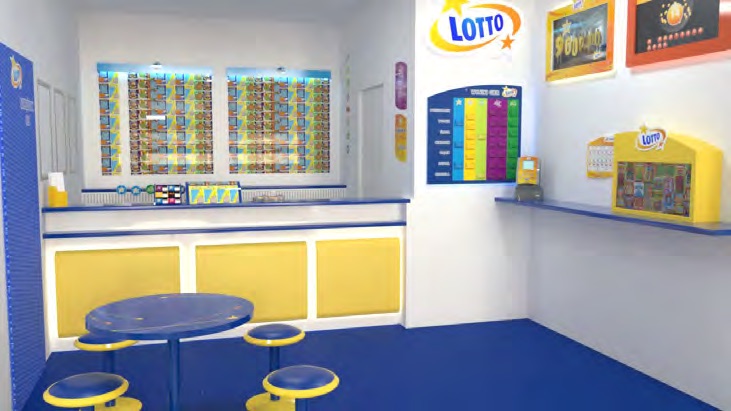 Lotto — kolektura, koncepcja wnętrza